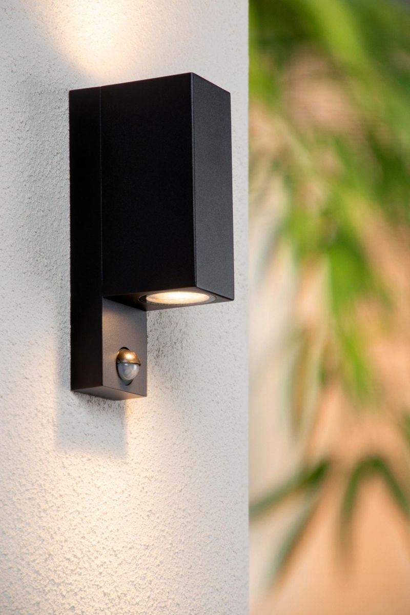 Lucide ZARO IR - Nástenné bodové svietidlo Vonkajšie - 2xGU10 - IP65 - Čierne